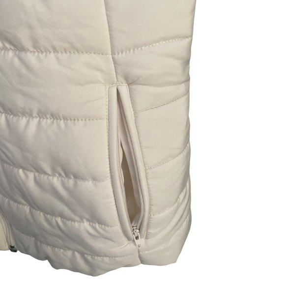Loft Outlet Women's Ivory Puffer Vest Zip Up Front Zip Pockets Size Medium - Picture 6 of 10